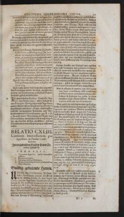 Relatio CXLIII.