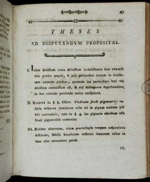 Theses ad Disputandum Propositae.