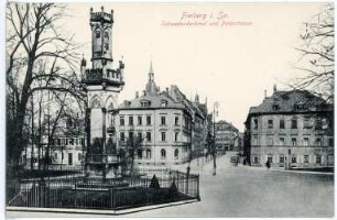 Freiberg. Schwedendenkmal und Petersstraße