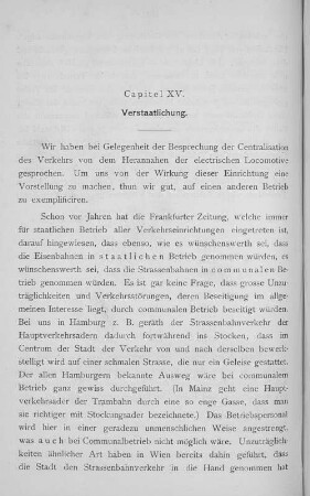 Capitel XV. Verstaatlichung