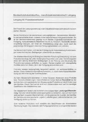 Lehrgang 03: Produktionswirtschaft