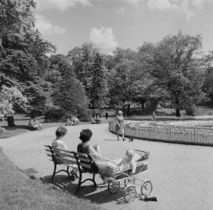 Freiberg. Stadtpark mit Springbrunnen