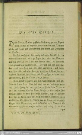 Die erste Satyre
