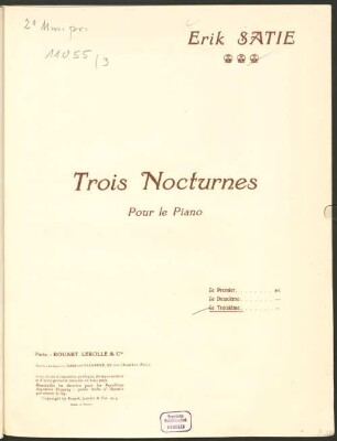Trois nocturnes : pour le piano, 3. Troisième nocturne. - 3 S.