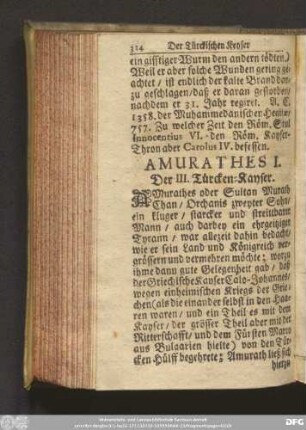 Amurathes I. Der III. Türcken-Kayser.