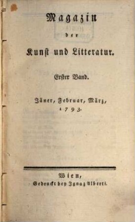 Magazin der Kunst und Litteratur. 1793,1/2, 1793,1/2