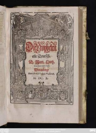 Die Propheten alle Deutsch. D. Mart. Luth.