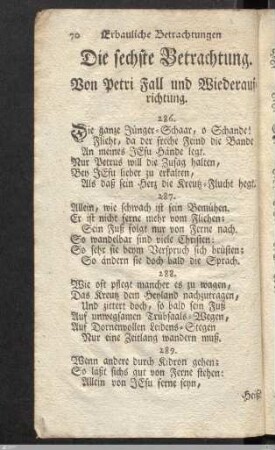 Die sechste Betrachtung. Von Petri Fall und Wiederaufrichtung.