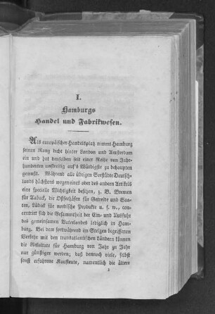 I. Hamburgs Handel und Fabrikwesen.