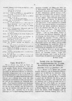 Bericht über die Thätigkeit der Geschichtsvereine der Provinz Brandenburg und der Altmark
