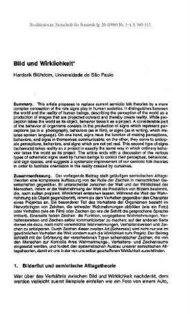 Bild und Wirklichkeit