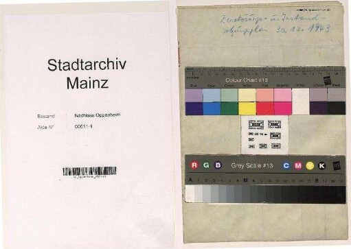 Wiederaufbau von Mainz: Zerstörungs- und Instandsetzungsplan, 30.12.1943