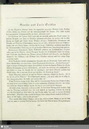 Goethe und Luise Seidler : [Aus den "Erinnerungen" der Malerin]