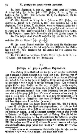 XI. Potenzen mit ganzen positiven Exponenten.