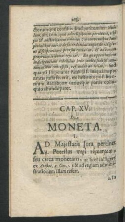 Cap. XV. De Moneta