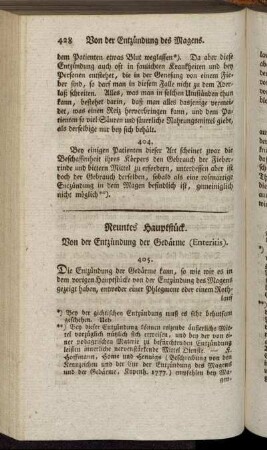 Neuntes Hauptstück. Von der Entzündung der Gedärme (Enteritis).
