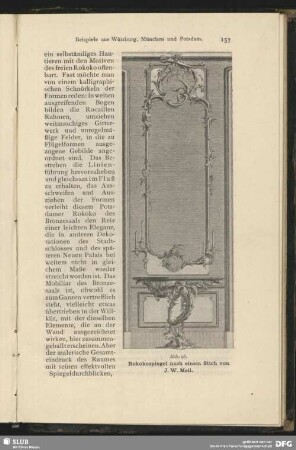 Rokokospiegel nach einem Stich von J.W. Meil