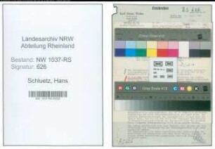 Entnazifizierung Hans Schluetz , geb. 17.01.1901 (Hausmeister)