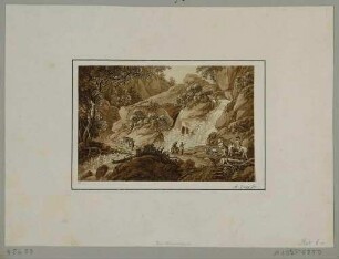 Der Amselfall im Amselgrund zwischen Rathewalde und Rathen in der Sächsischen Schweiz