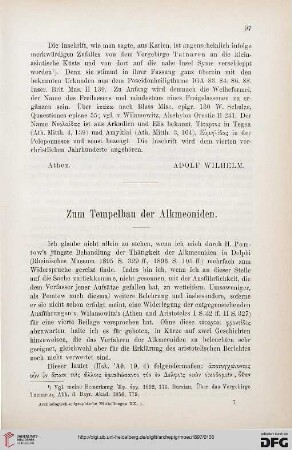 20: Zum Tempelbau der Alkmeoniden