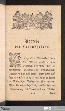 Vorrede des Herausgebers.