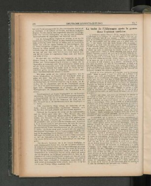 La tache de l'Allemagne apès la guerre dans l'opinion suédoise.