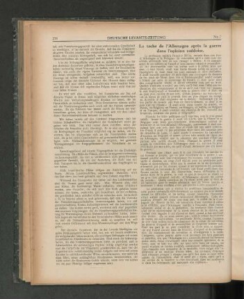 La tache de l'Allemagne apès la guerre dans l'opinion suédoise.