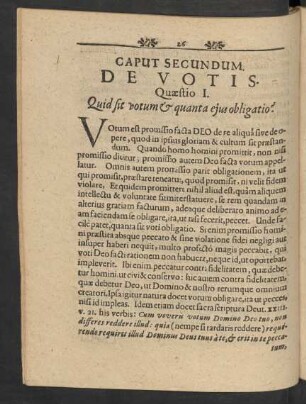 Caput Secundum. De Votis.