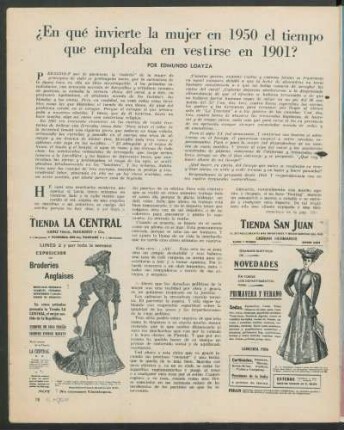 ¿En qué invierte la mujer en 1950 el tiempo que empleaba en vestirse en 1901?