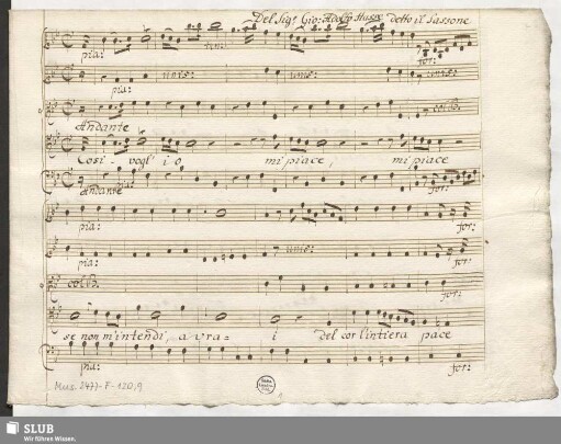 Leucippo. Excerpts - Mus.2477-F-120,9 : T, strings, bc