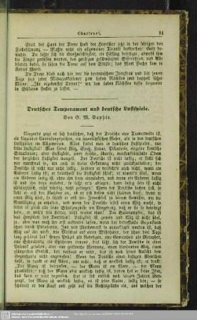 Deutsches Temperament und deutsche Lustspiele