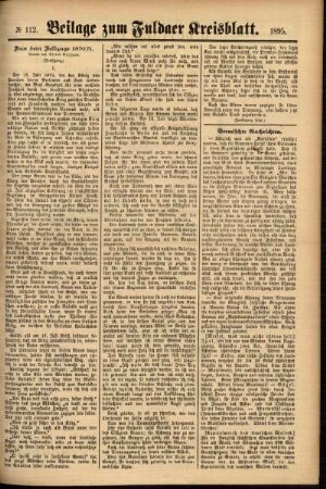 Zweite Ausgabe vom Samstag, den 21. September 1895.