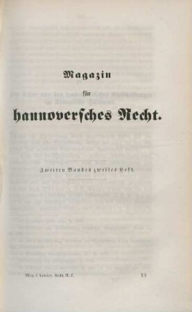 Zweiten Bandes zweites Heft