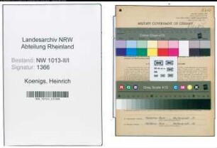 Entnazifizierung Heinrich Koenigs , geb. 28.10.1897 (Bueroleiter)