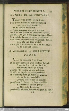 Le Connoisseur Et Les Rejettons. Fable