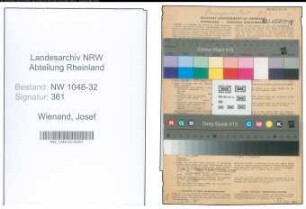 Entnazifizierung Josef Wienand , geb. 15.08.1907 (Beamter)