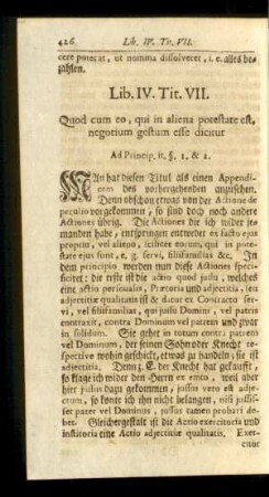 Tit. VII. Quod cum co, qui in aliena potestate est, negotium gestum esse dicitur.