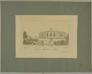 Die Bürgerschule in Leipzig auf dem Fundament der Moritzbastei südöstlich der alten Stadtmauer, Baubeginn 1796