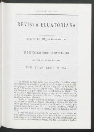 El Doctor Don Pedro Fermin Cavallos : Apuntes biográficos