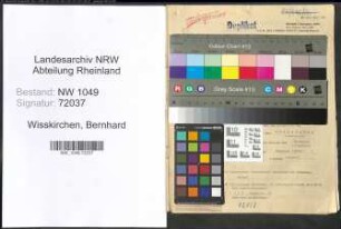 Entnazifizierung Bernhard Wisskirchen , geb. 28.01.1891 (Gastwirt)