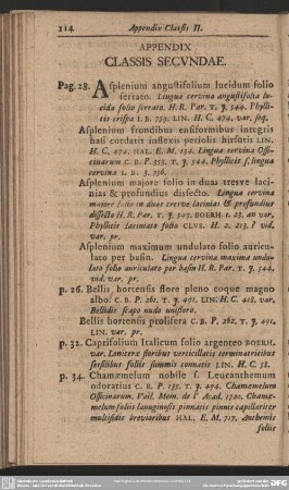 Appendix Classis Secundae