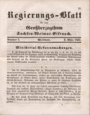 Nr. 7 : 5. März 1851