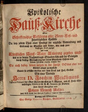 a1r-136, Epistolische Hauß-Kirche