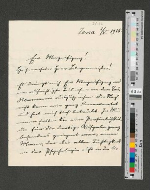 Brief an Werner von Melle