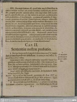 Cap. II. Sententiae nostrae probatio