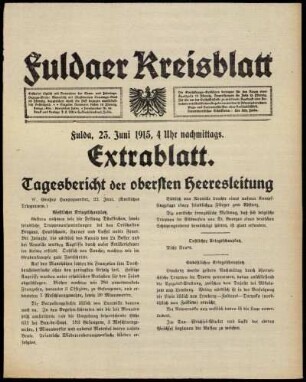 Ausgabe vom Mittwoch, den 23. Juni 1915.