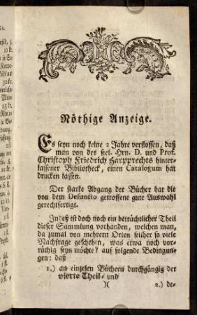 Nöthige Anzeige