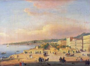Hafenansicht von Neapel (IV von IV). Blick auf die Gärten der Villa reale