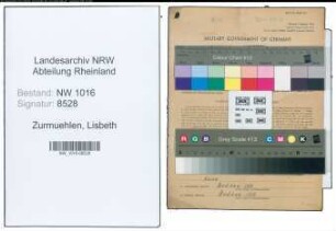 Entnazifizierung Lisbeth Zurmuehlen , geb. 22.09.1904 (Putzmacherin)