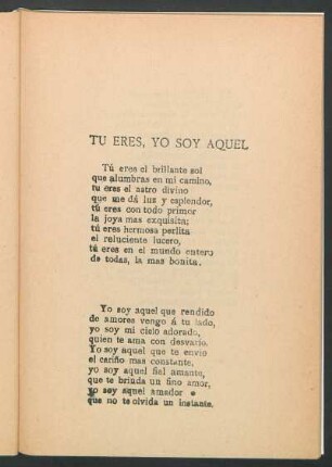 Tu eres, yo soy aquel